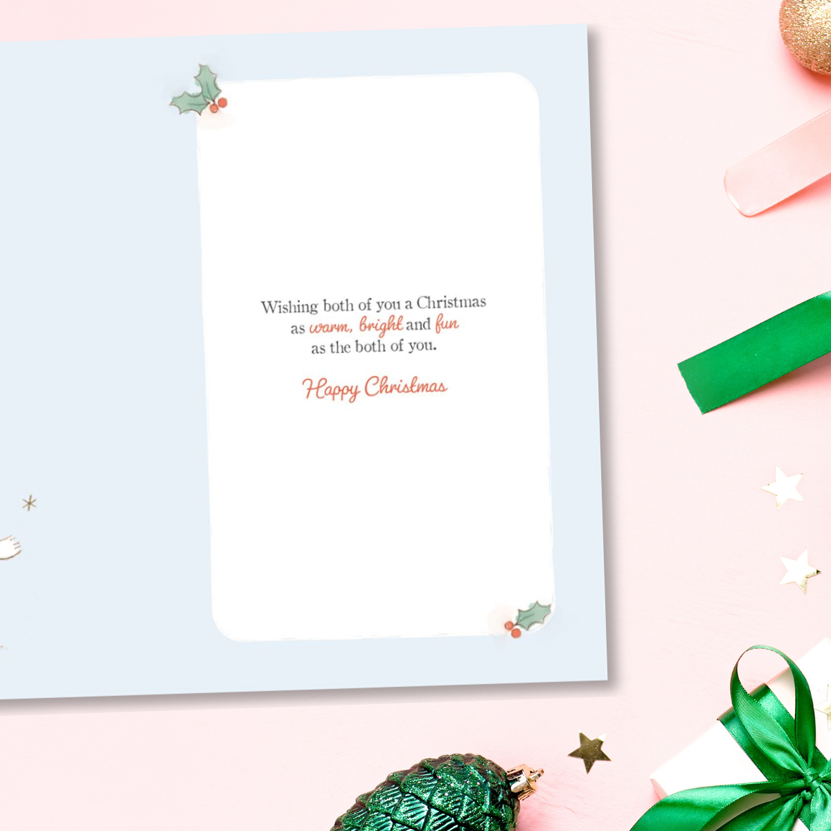 Both Of You Christmas Card - Barley Bear
