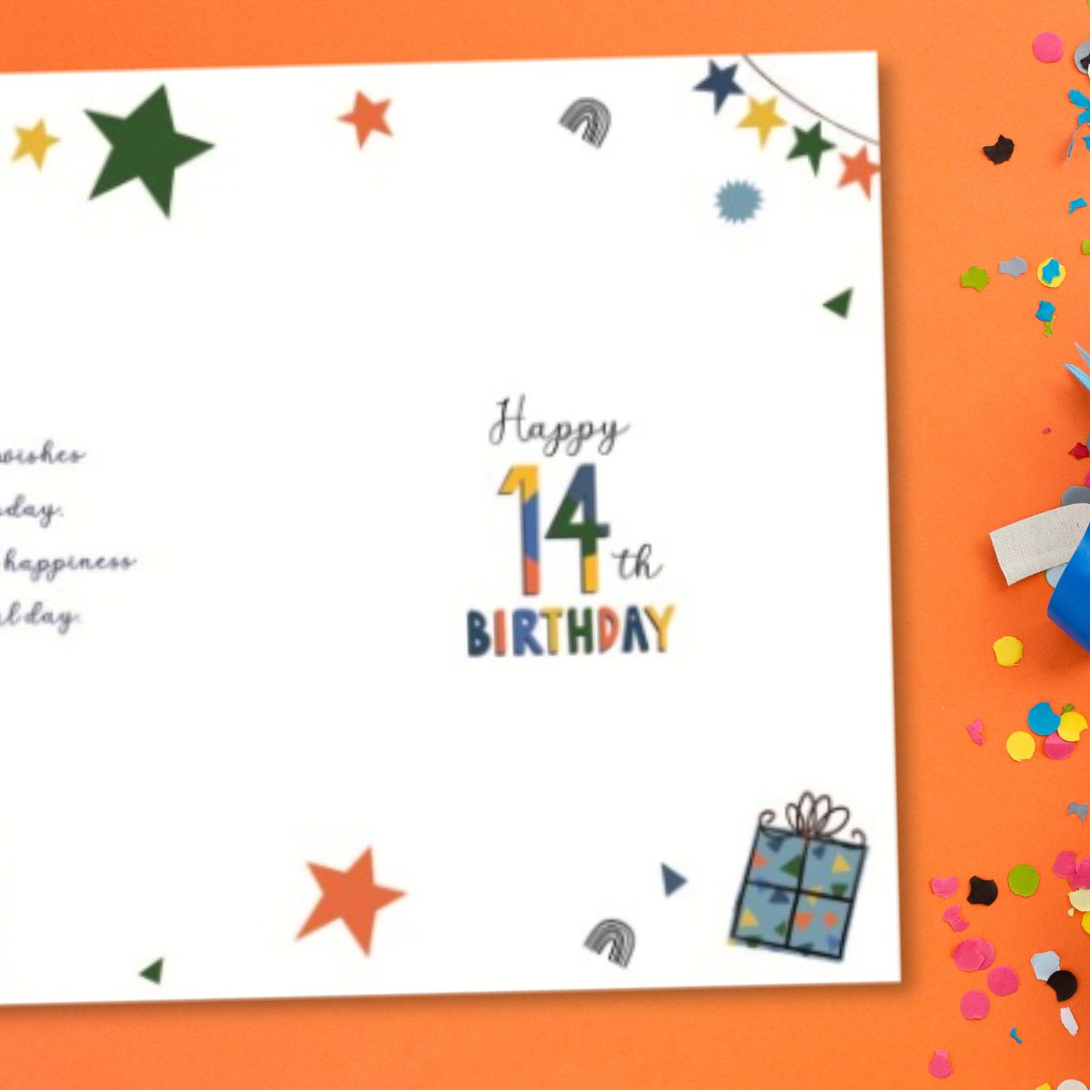 Son 14th Birthday Card - Wonderful Wishes Text