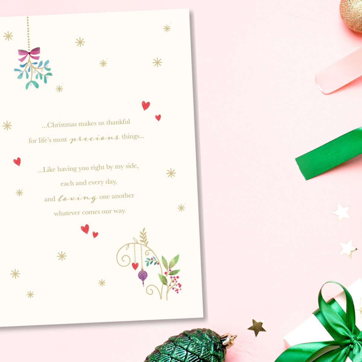 Wife Christmas Card - Large Luxury Robin