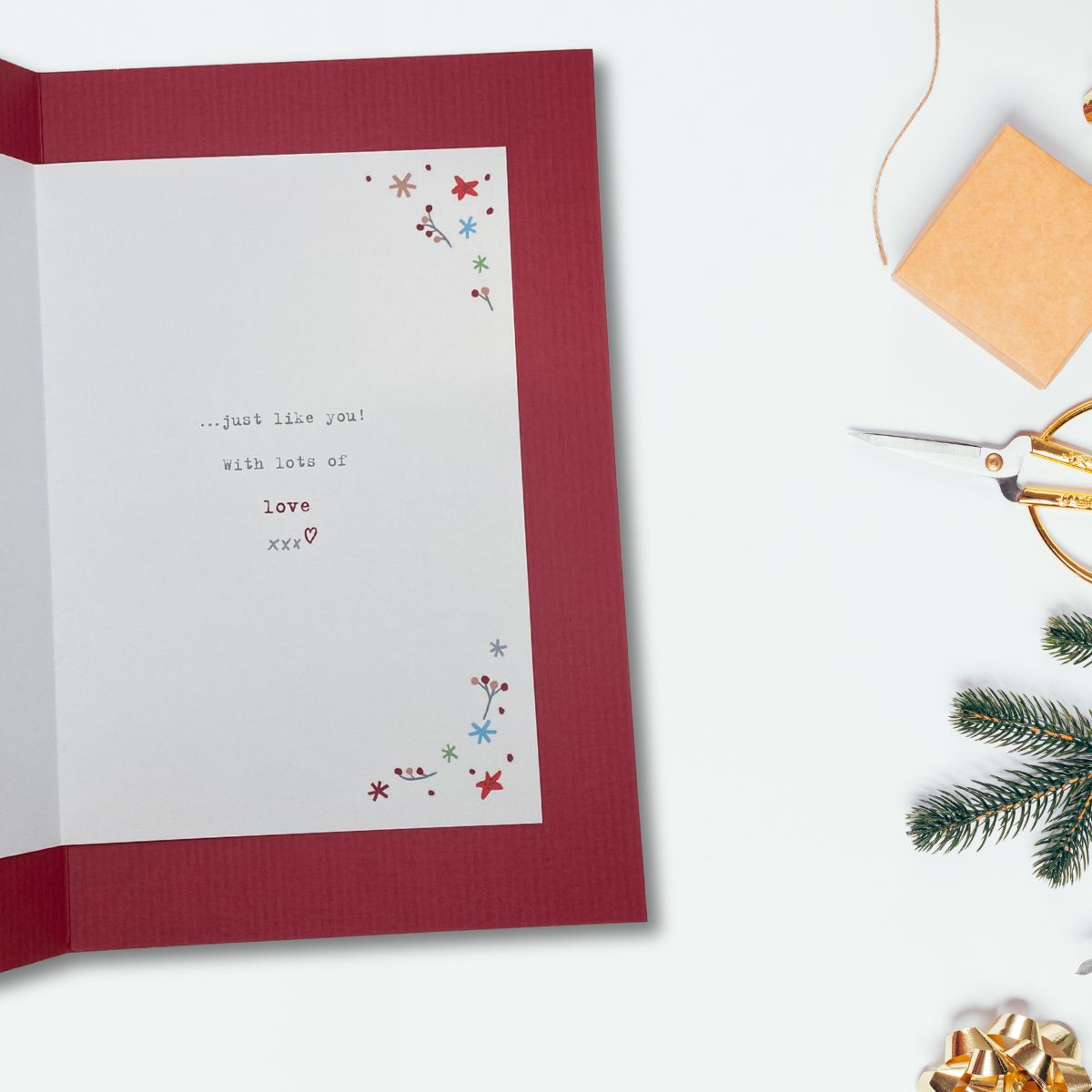 Auntie Christmas Card - Boofle Bear & Gift