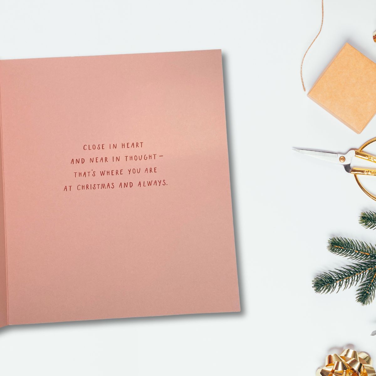 Thinking Of You Christmas Card - Envelope Of Gifts