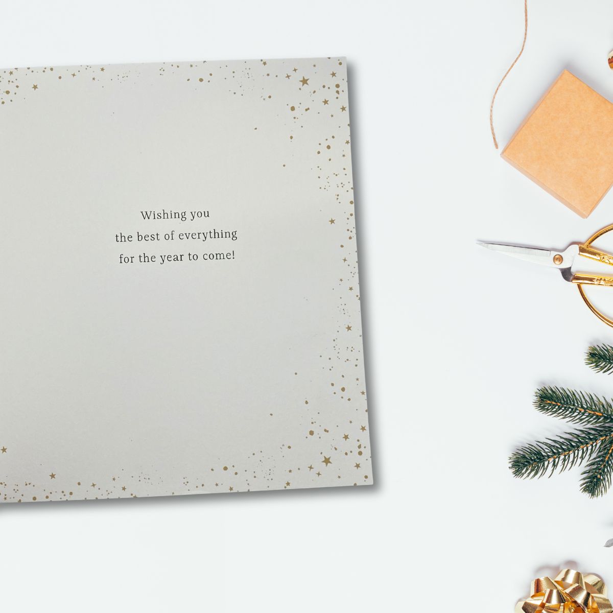 Happy New Year Card - Golden Clock