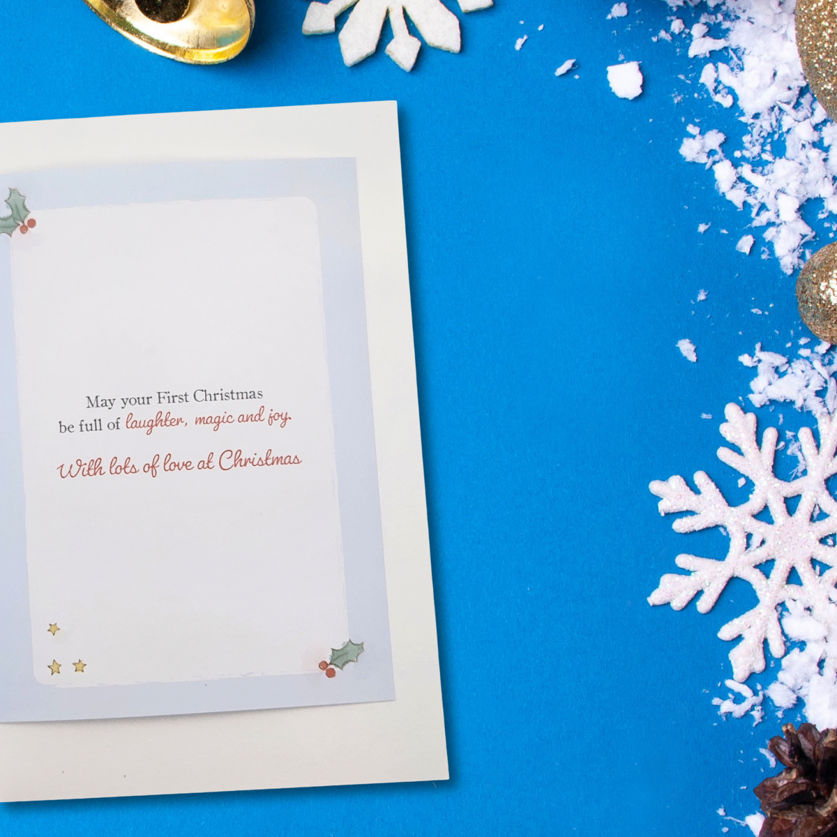 Grandson First Christmas Card - Barley Bear