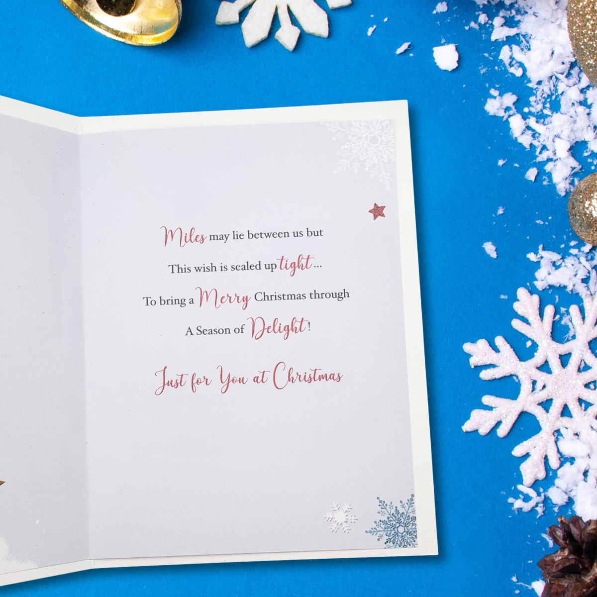 Open Christmas Card - Merry & Bright Geese & Postbox