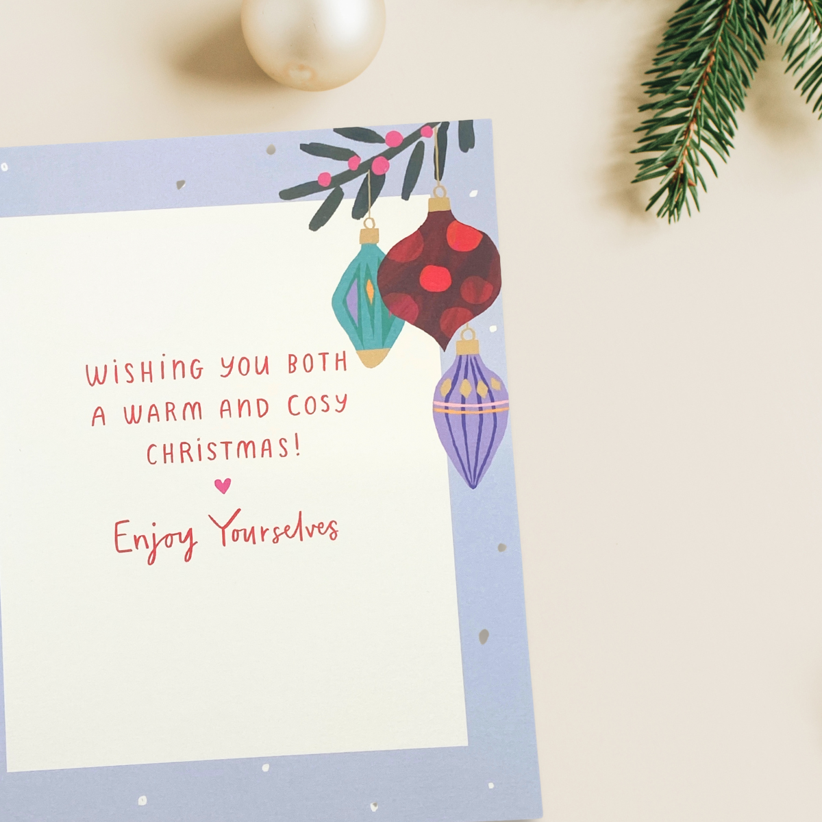 Daughter & Son-In-Law Christmas Card - Festive Baubles