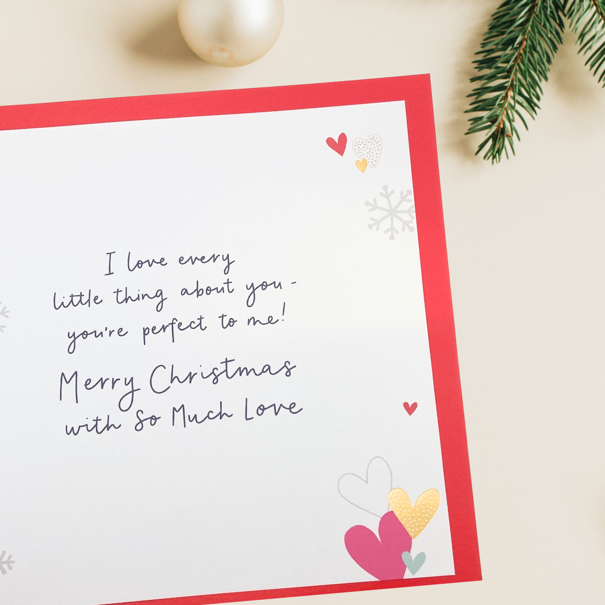 Wife Large Christmas Card - Layered Hearts
