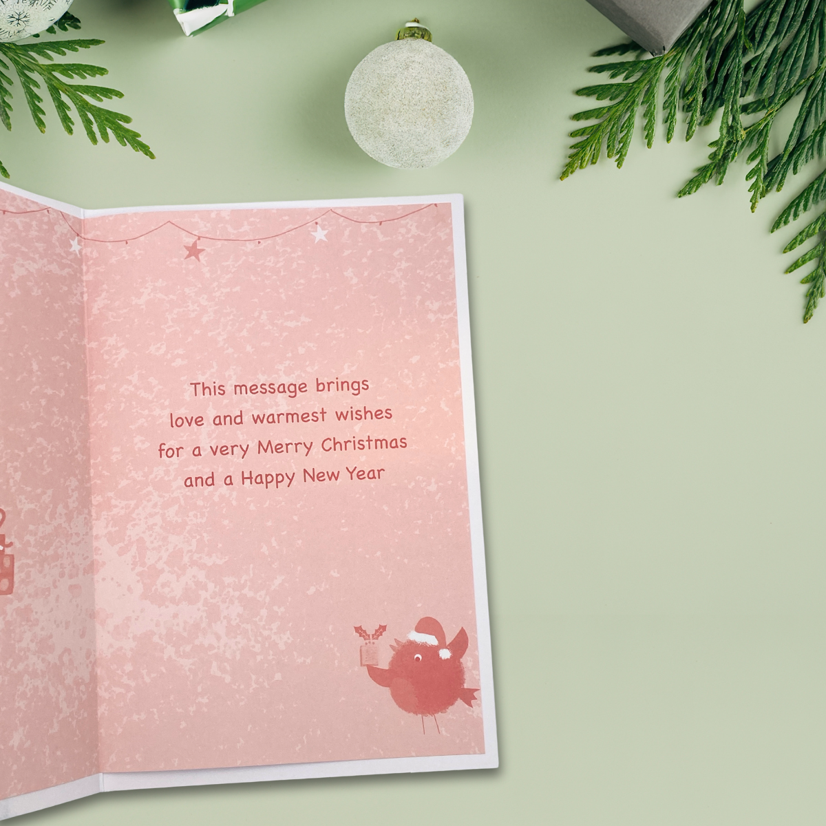 Auntie Christmas Card - Gift Giving Robins