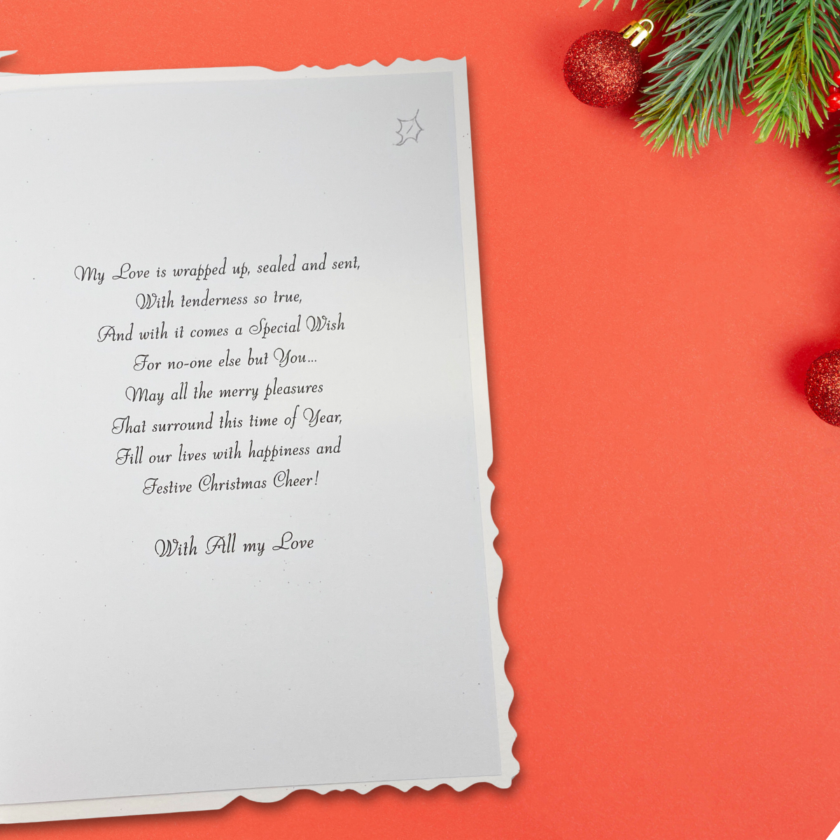 Partner Christmas Card - Velvet Festive Fireplace