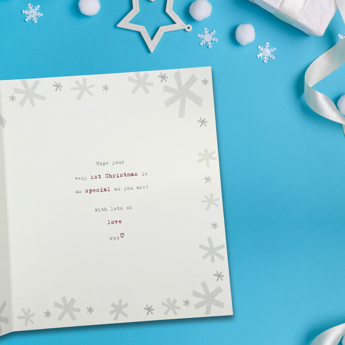 Special Boy's 1st Christmas Card - Boofle Bear & Robin