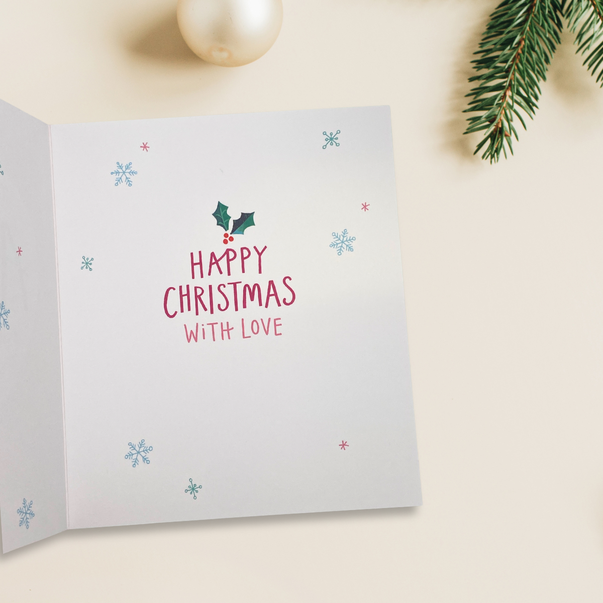 Auntie Christmas Card - Holly Heart