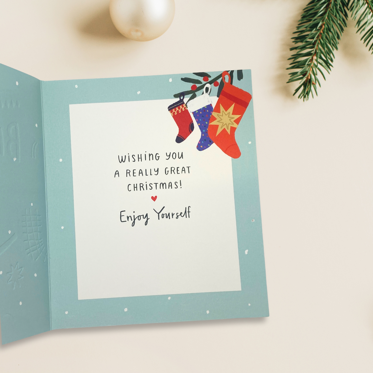Brother Christmas Card - Bright Coloured Stockings