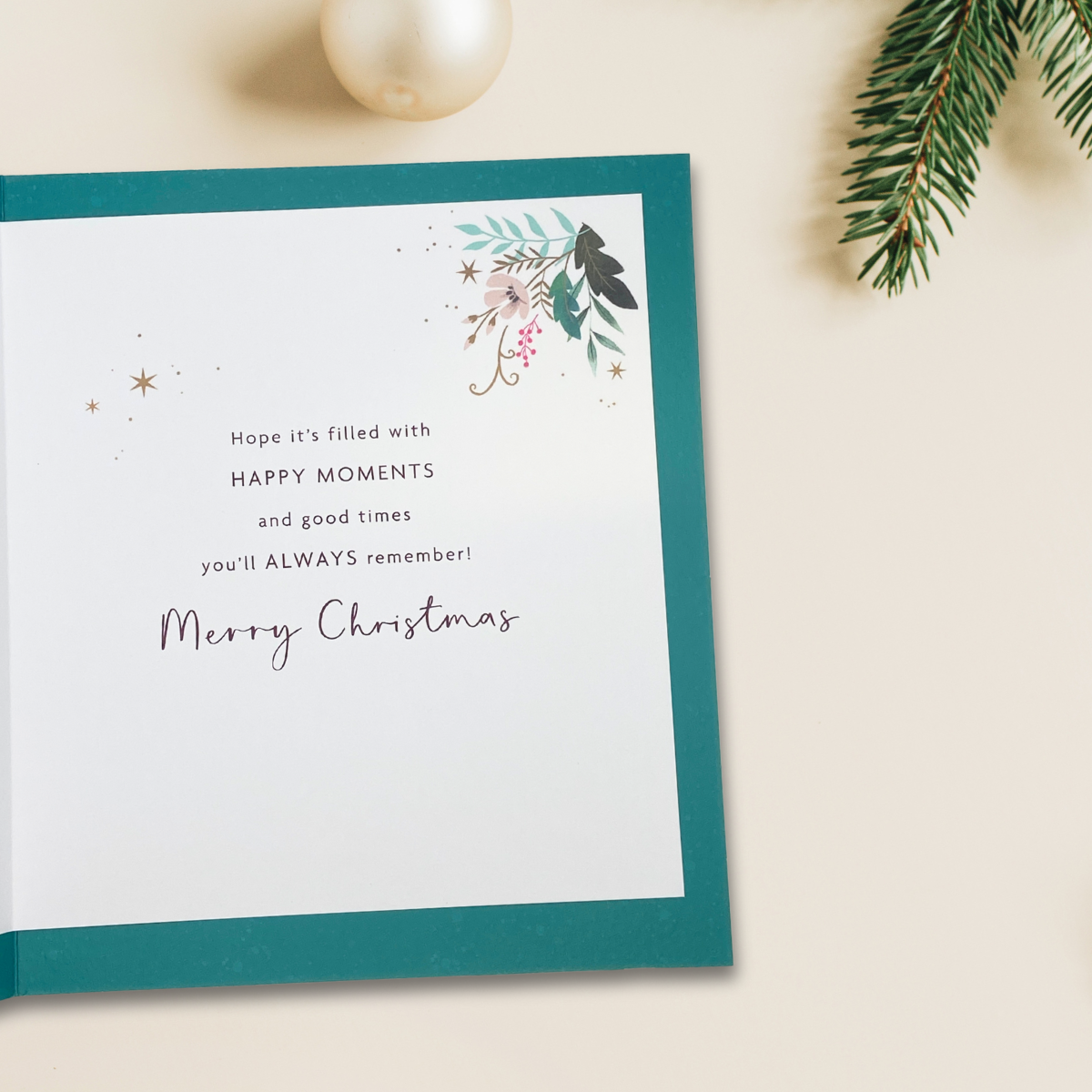 Friends Christmas Card - Decorated Wreath