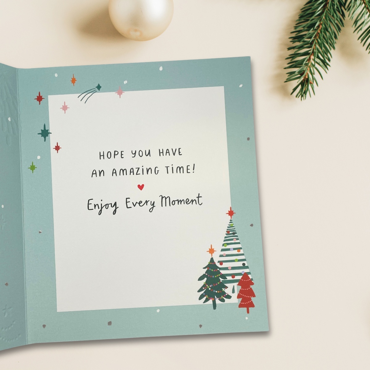 Son & Daughter-in-Law Christmas Card - Teal Trees