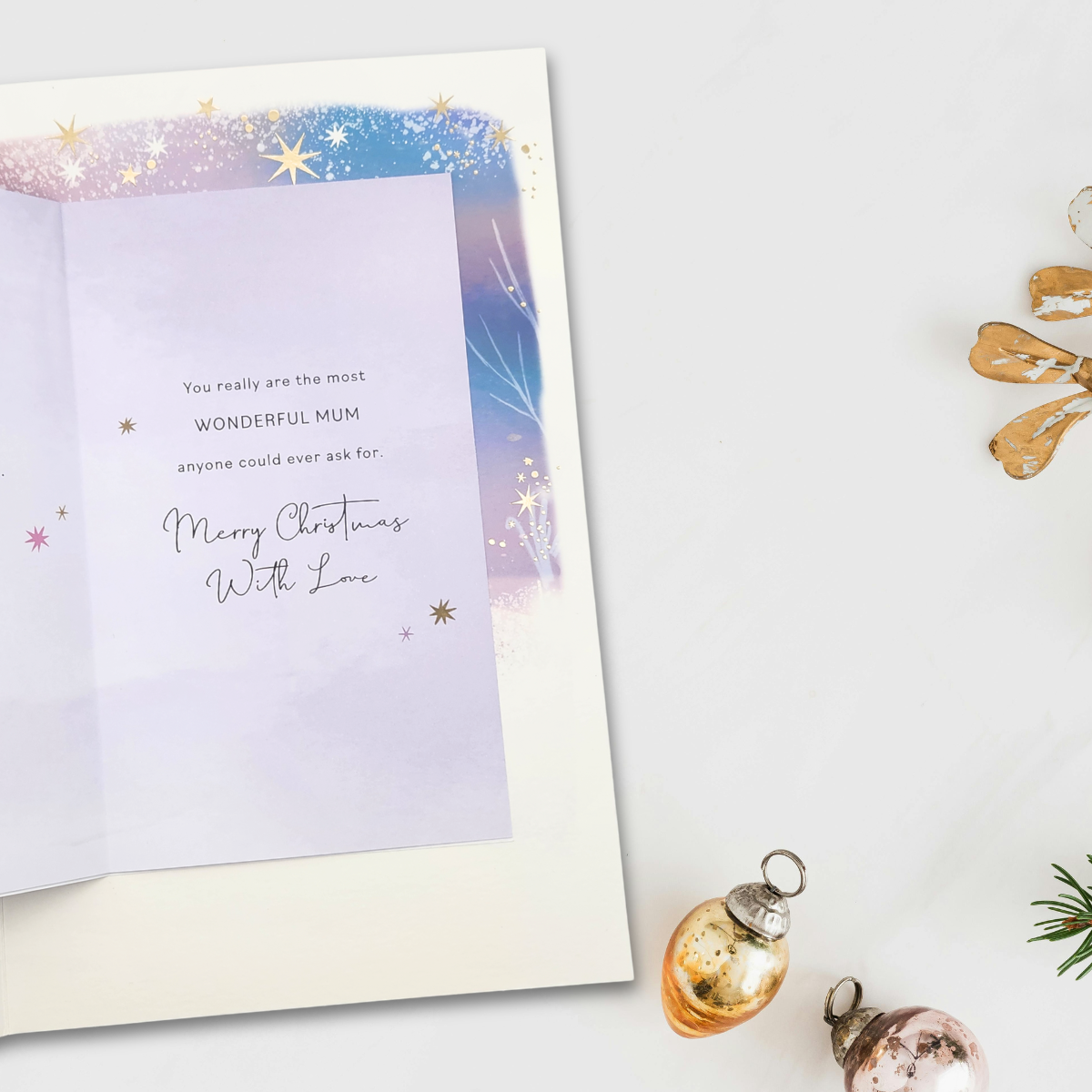 Mum Large Christmas Card - Holographic Deer