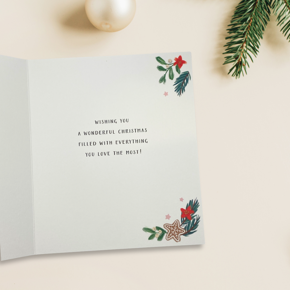 Nan Christmas Card - Gingerbread Wreath