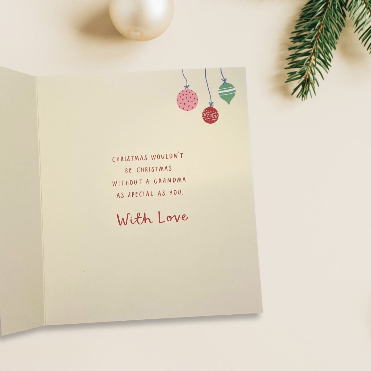 Grandma Christmas Card - Cat Beneath Christmas Tree