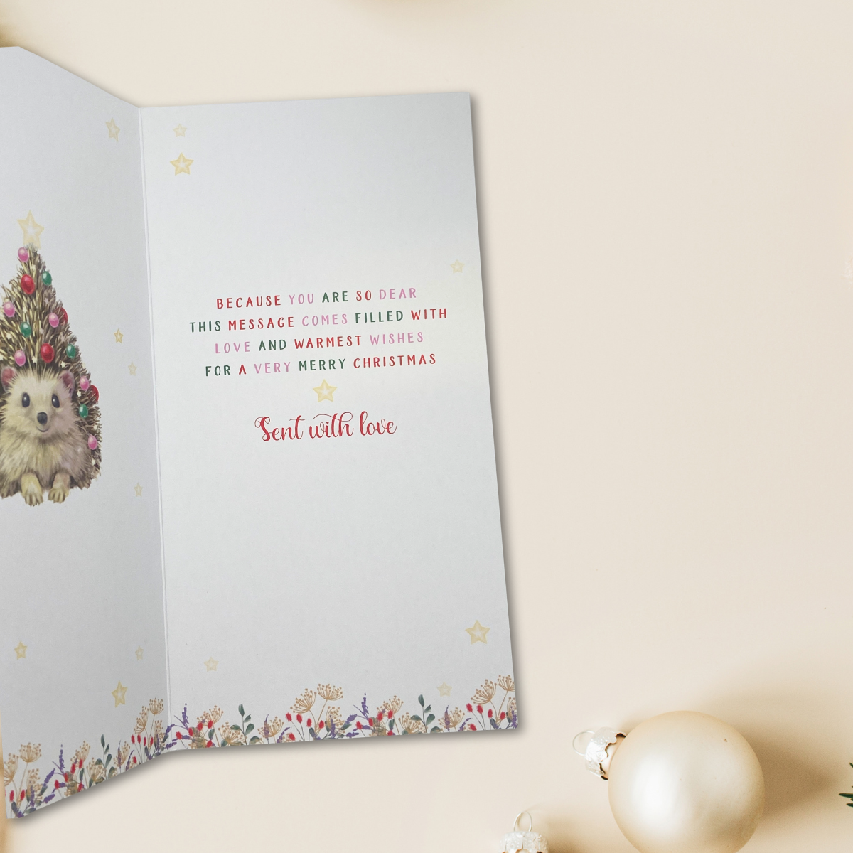 Daughter Christmas Card - Hedgehog Tree