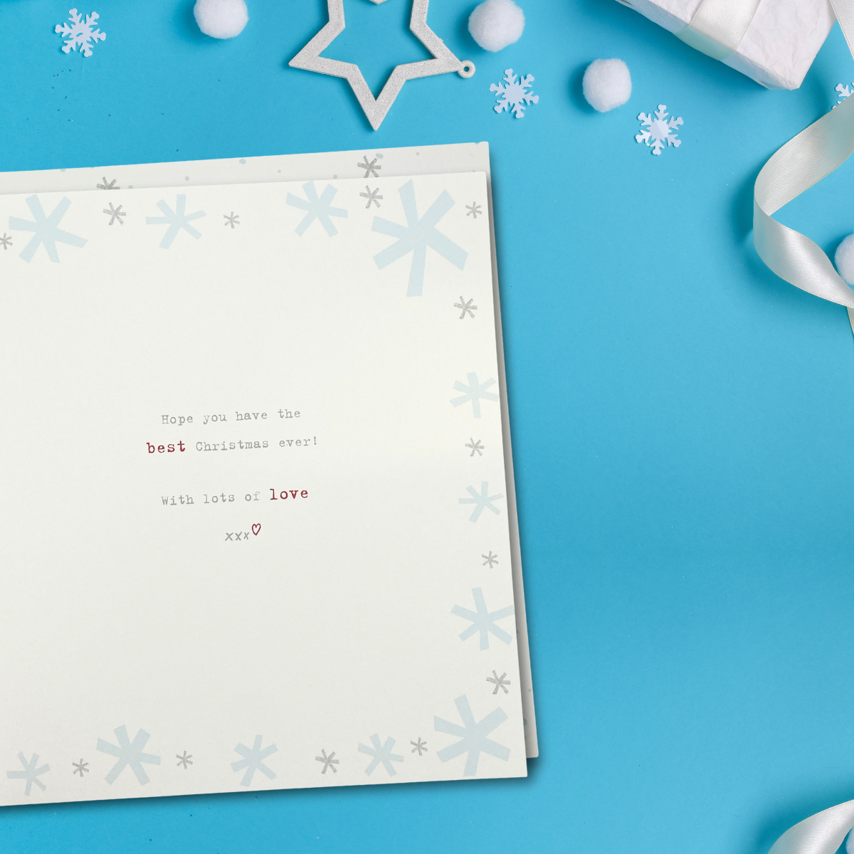 Son Christmas Card - Boofle Bear Skiing