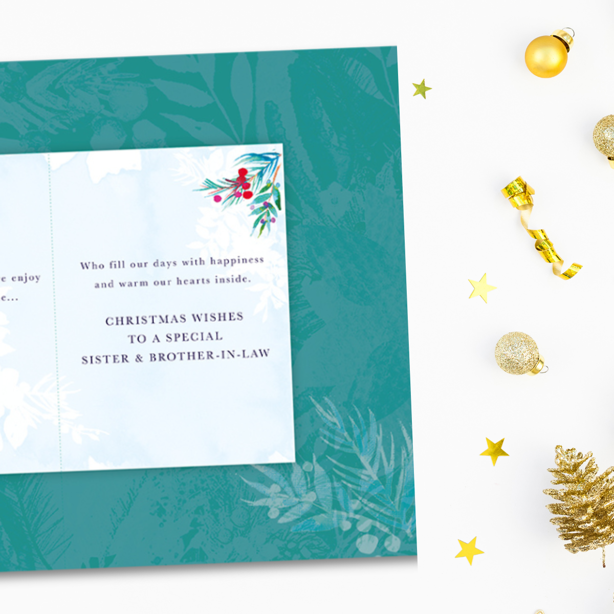 Sister & Brother-In-Law Christmas Card - Heart Shaped Tree