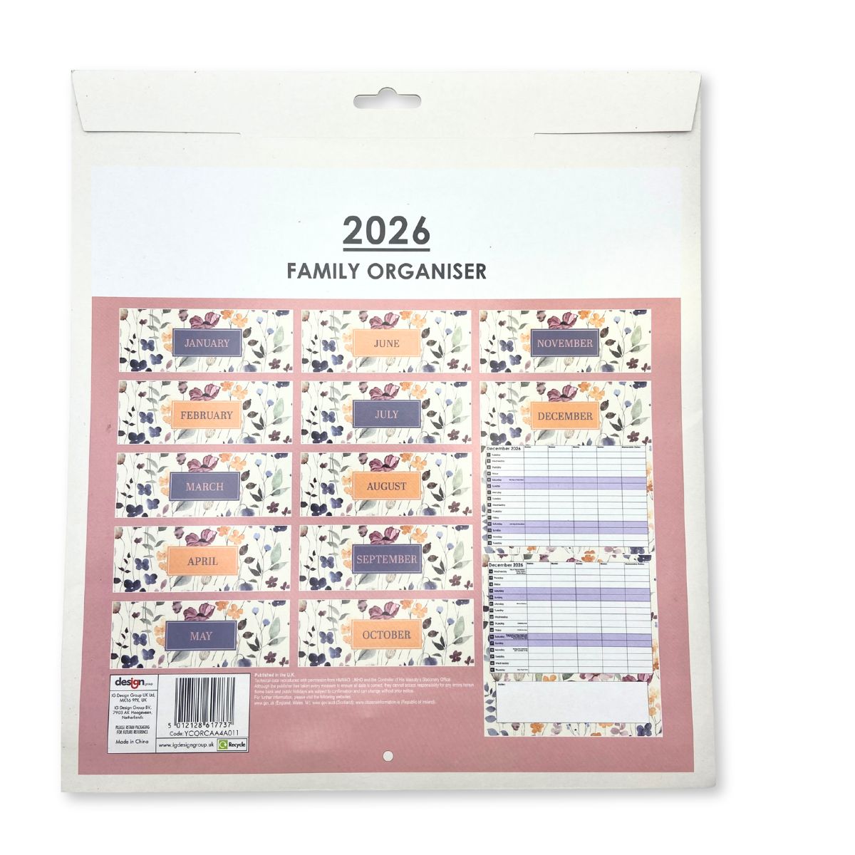 Family Organiser 2026 - Colourful Flowers