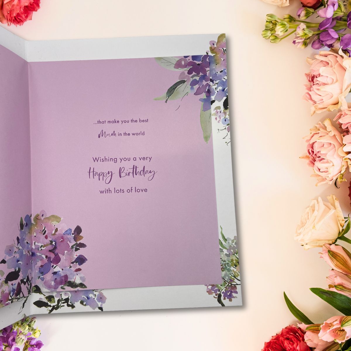 Mum Birthday Card - Boxed Floral Decoupage