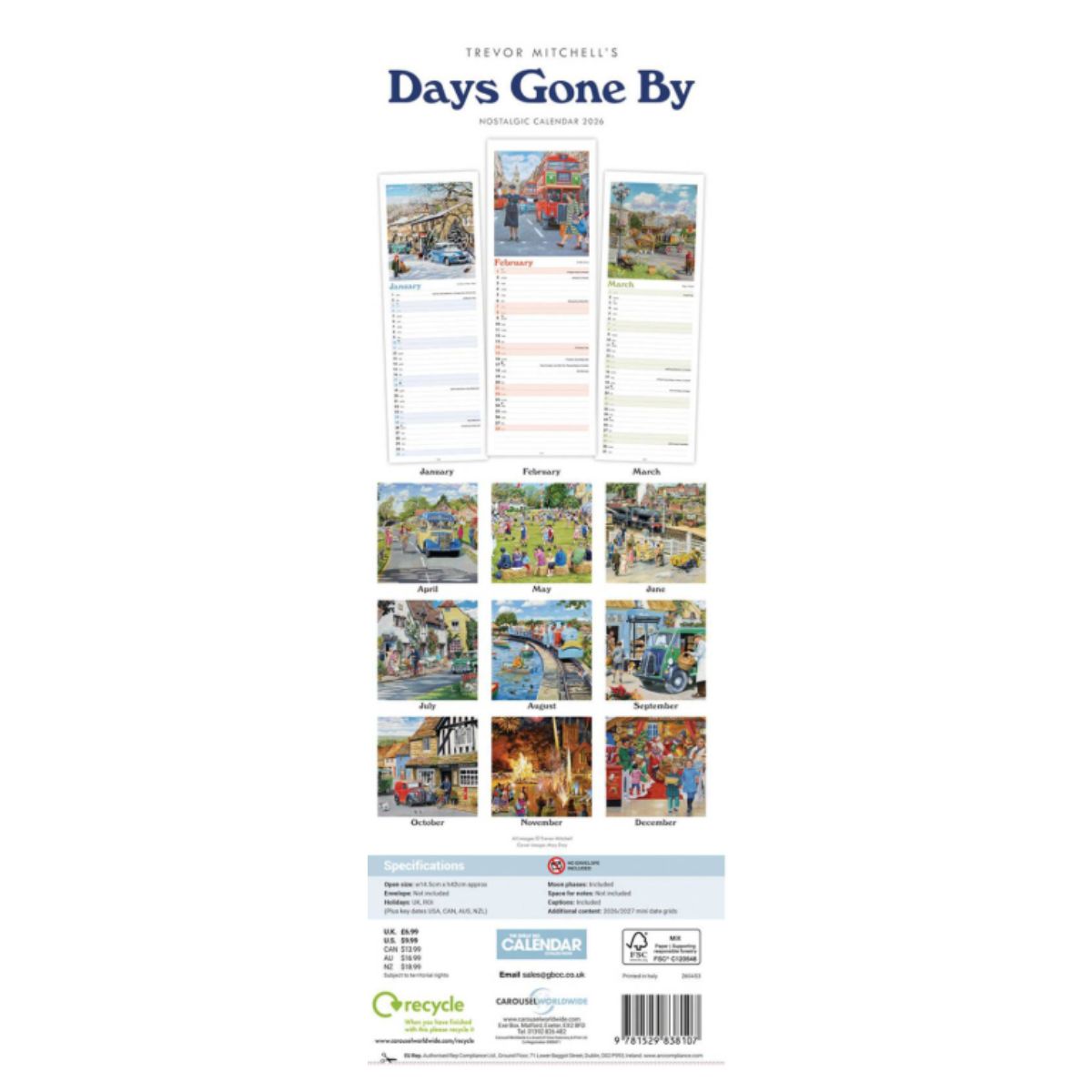 Calendar 2026 - Trevor Mitchell Days Go By Slim