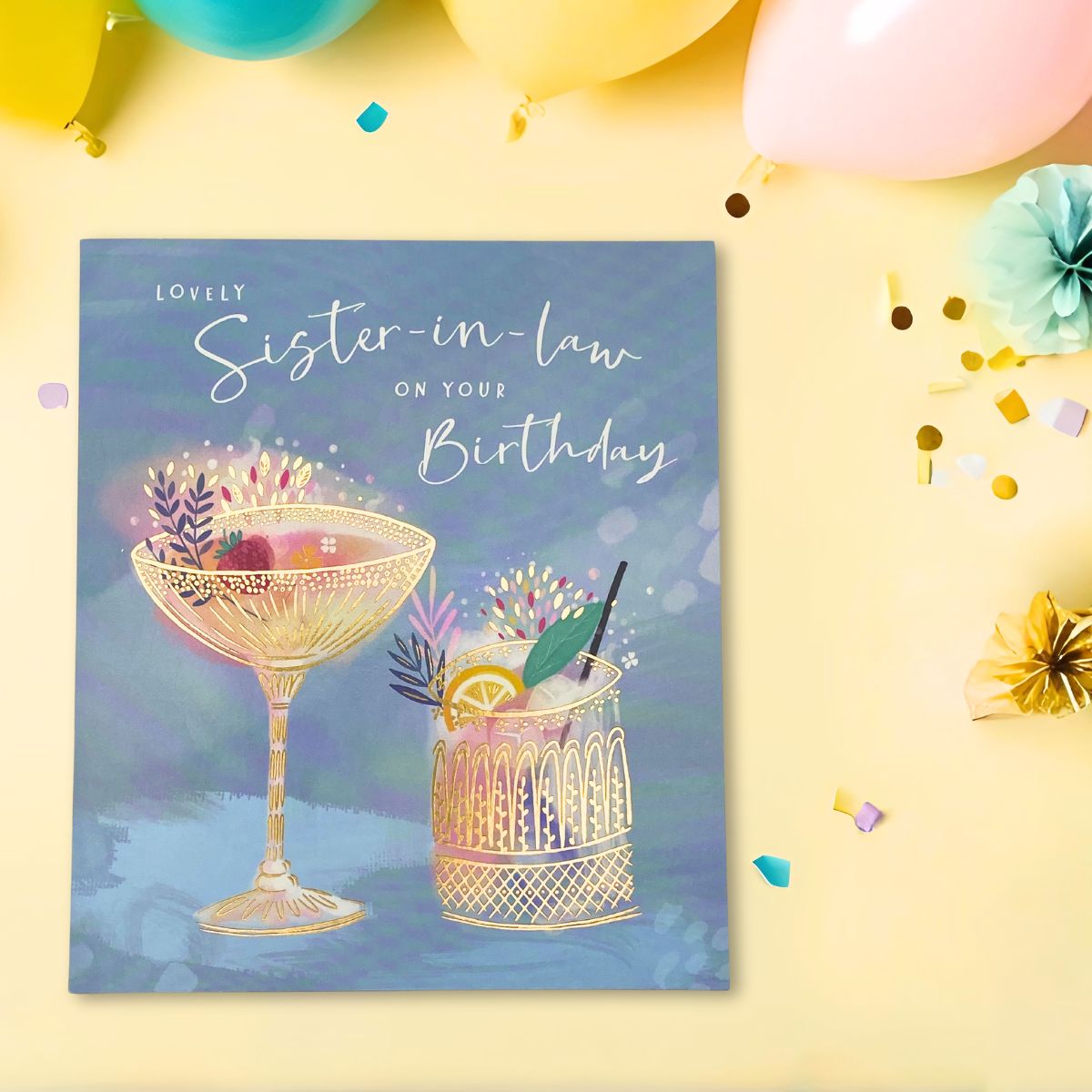 Sister-In-Law Birthday Card - Cocktails