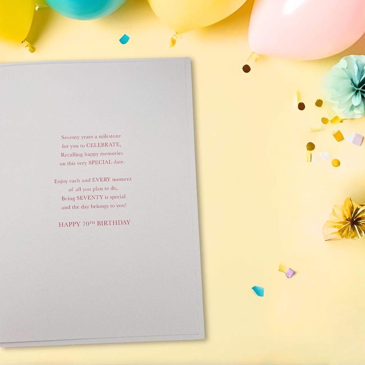 70th Birthday Card - Heritage Decorated Cake