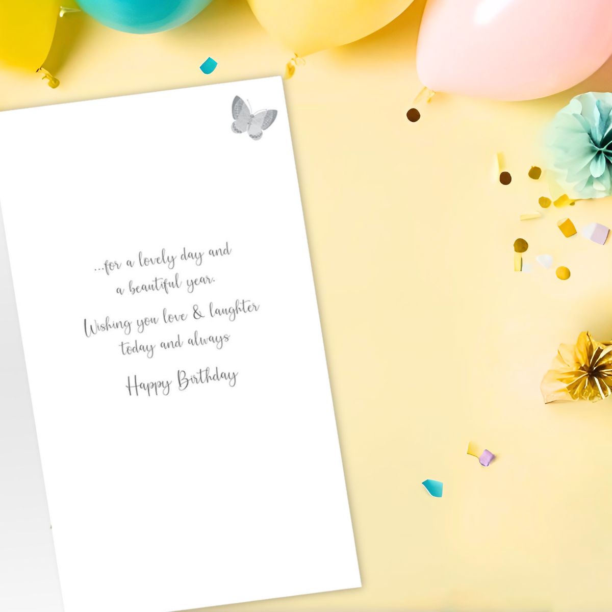 Champagne Birthday Card - Decoupage Birthday Wishes Cake