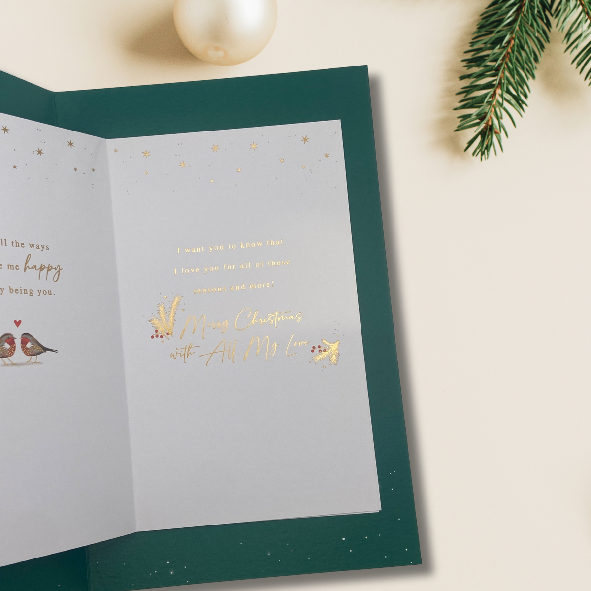 One I Love Large Christmas Card - Hanging Stockings