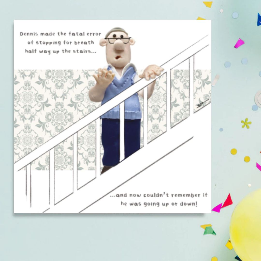 Model Family Funny Birthday Card - Going Up Or Down