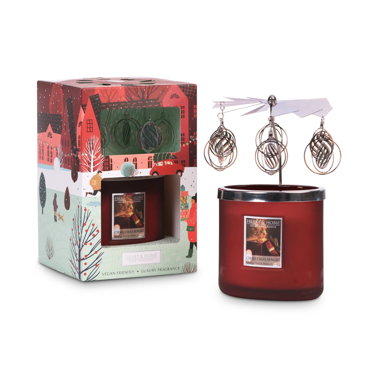 Heart & Home Gift Set - Twin Wick Candle & Carousel