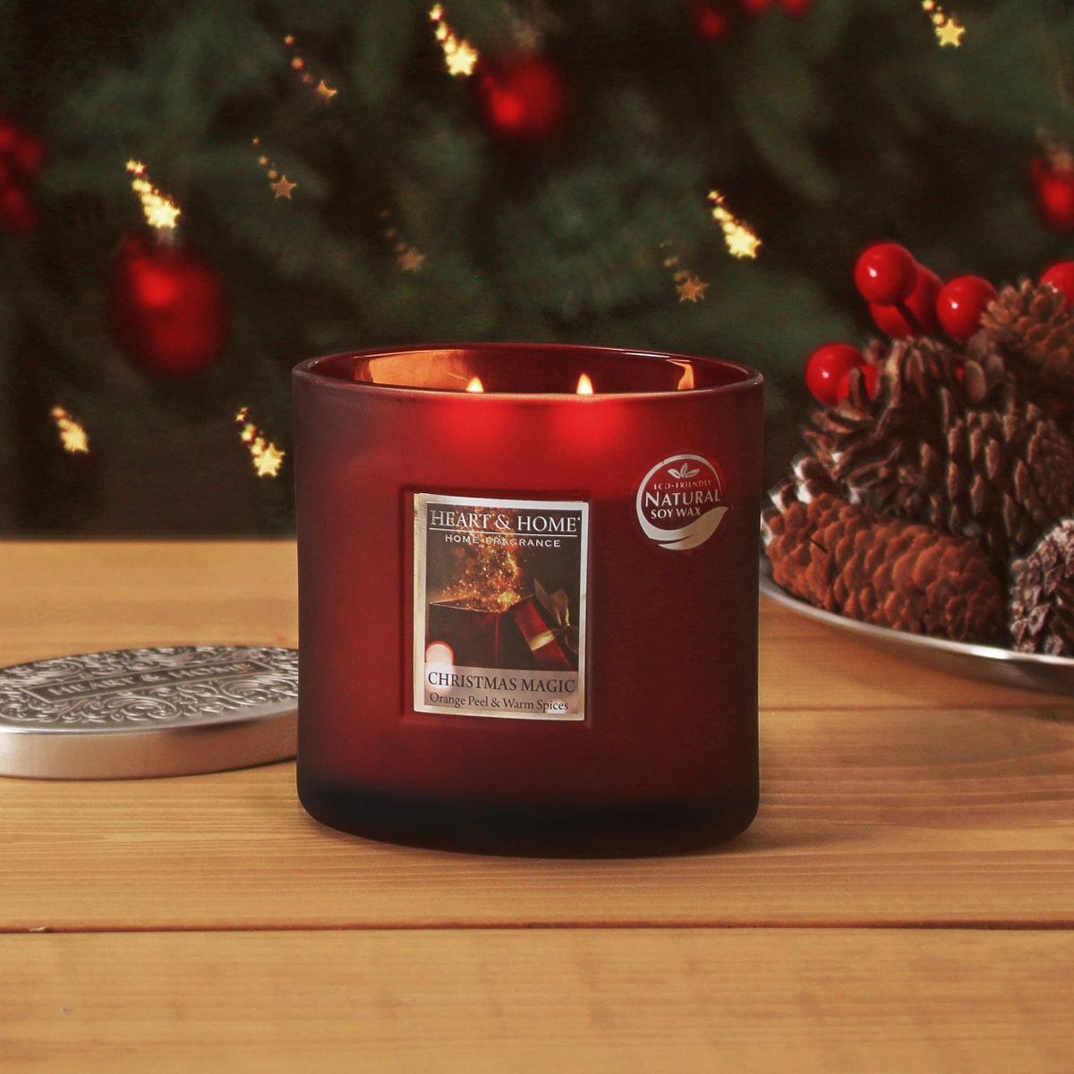 Heart & Home Twin Wick Soy Wax Candle - Christmas Magic