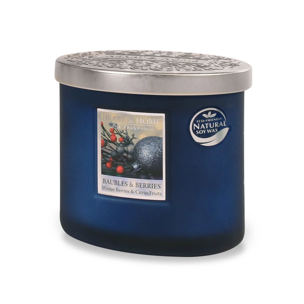 Heart & Home Twin Wick Soy Wax Candle - Baubles & Berries