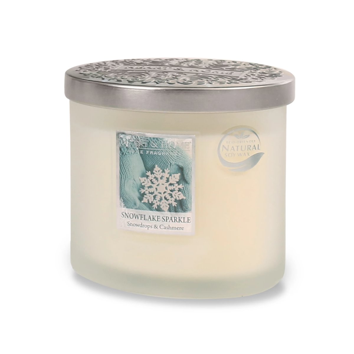 Heart & Home Twin Wick Soy Wax Candle - Snowflake Sparkle