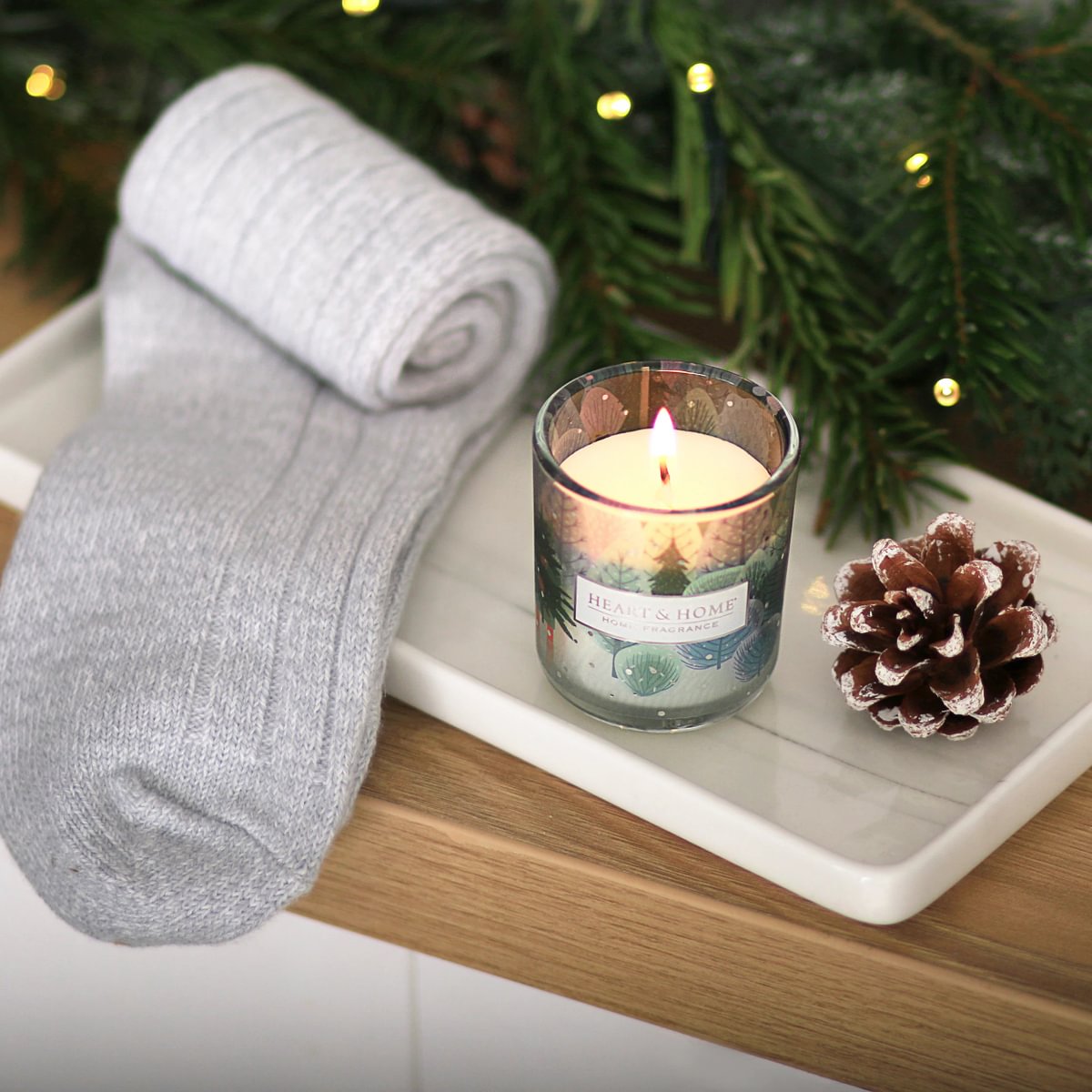 Heart & Home Gift Set - Candle & Socks