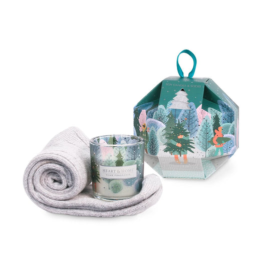Heart & Home Gift Set - Candle & Socks