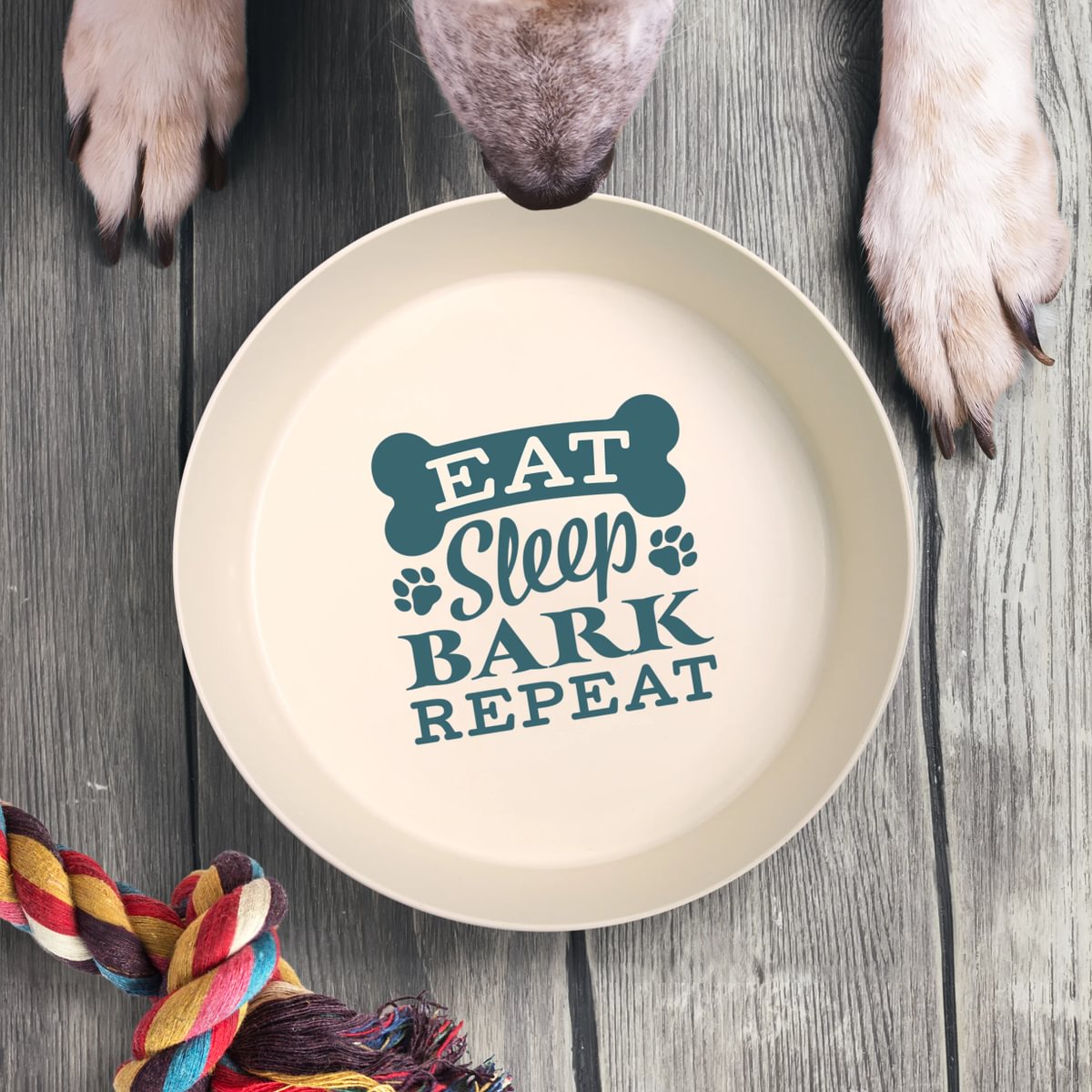 Personalised Dog Bowl - Eat Sleep Bark Repeat