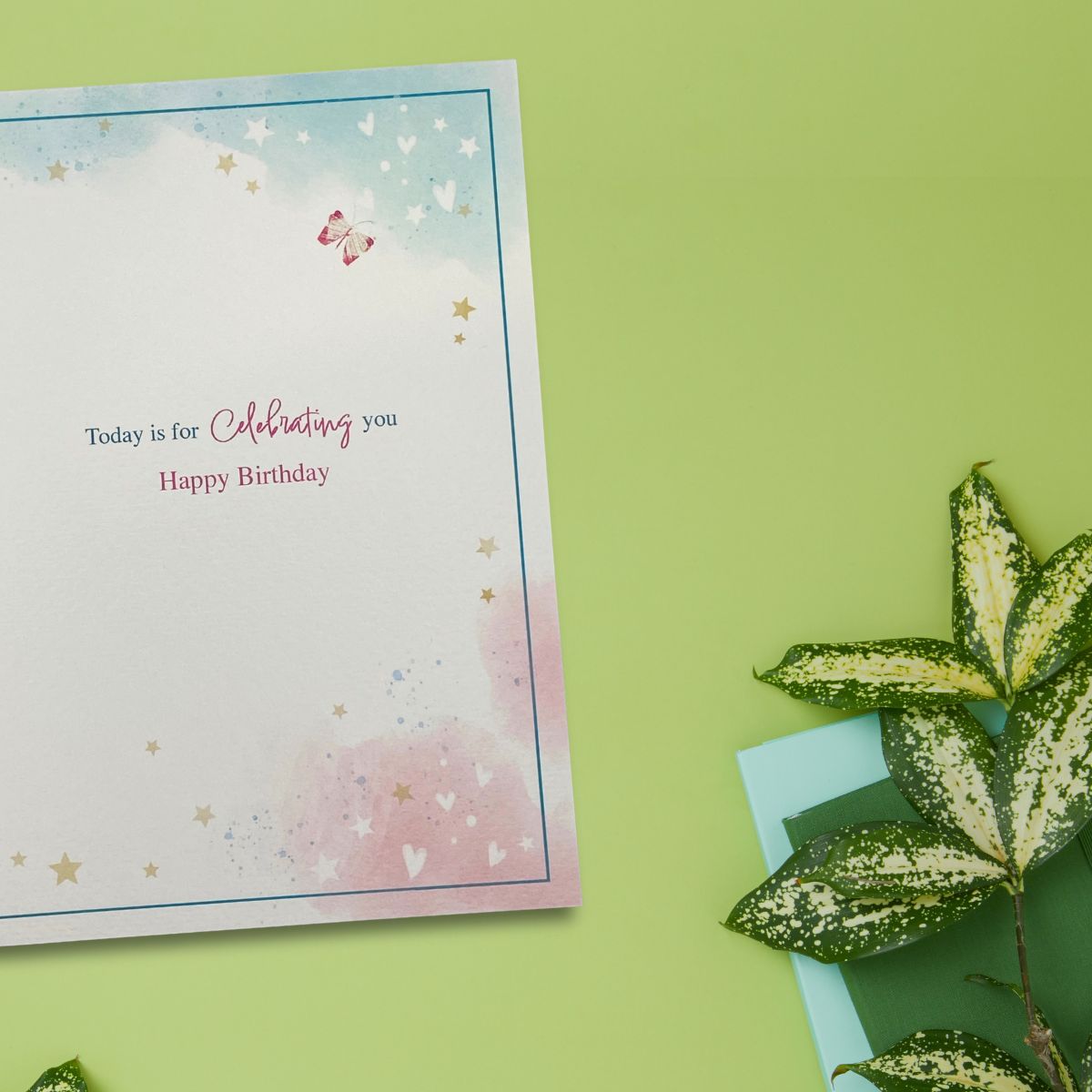 Awash With Colour Birthday Card - Floral Champagne