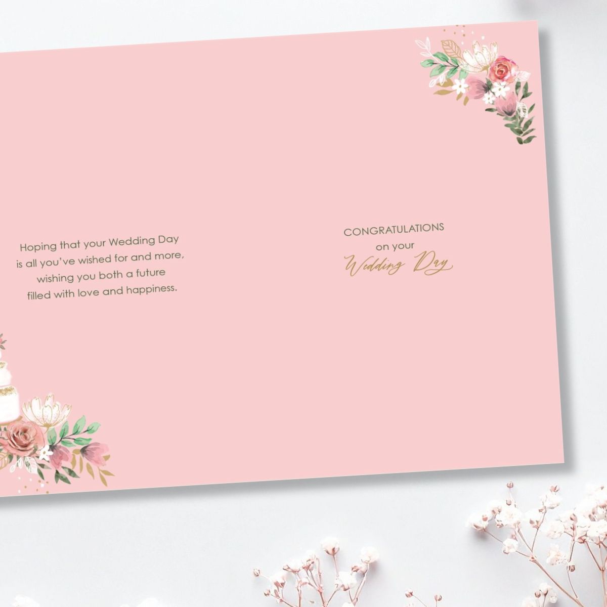 Nephew & Wife Wedding Day Card - Floral Wreath