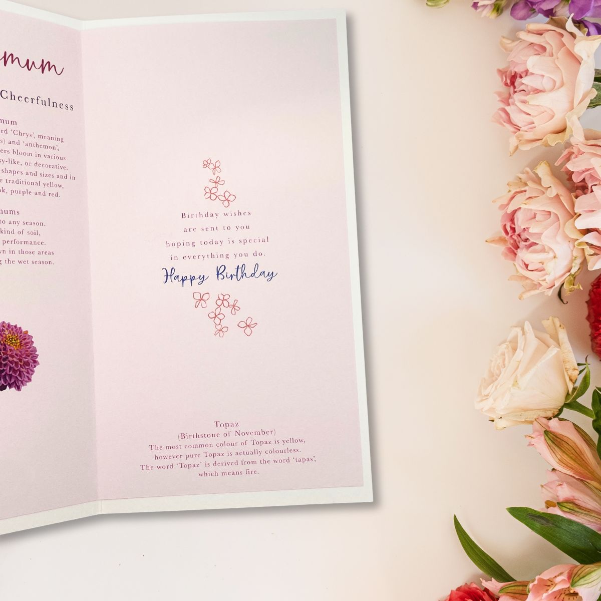 November Birthday Card - Month You Were Born Chrysanthemum