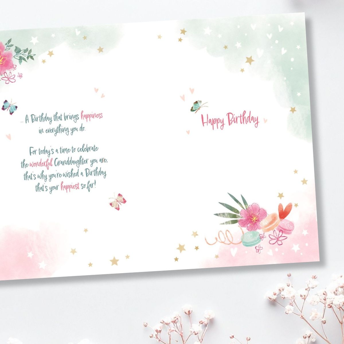 Granddaughter Birthday Card - Awash With Colour