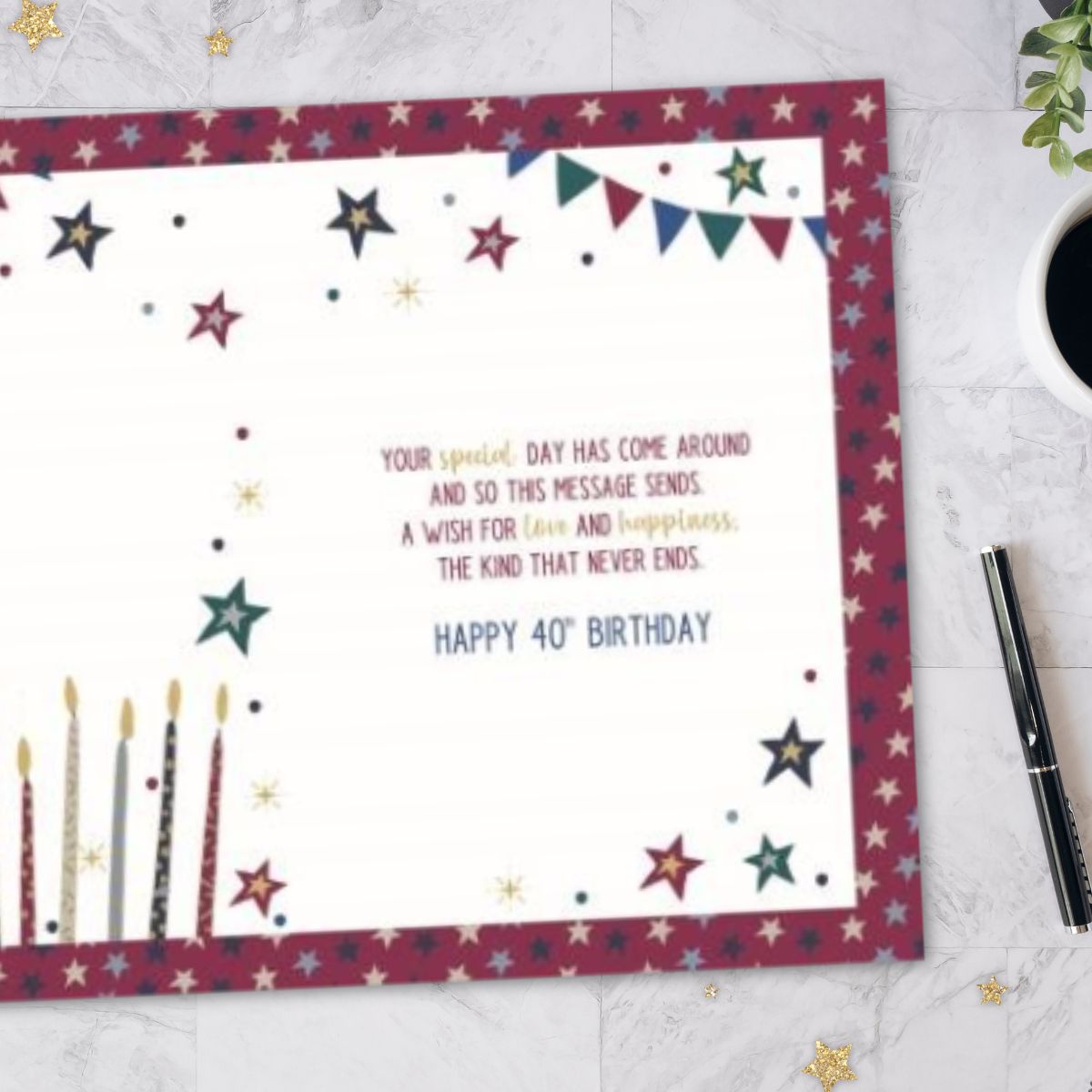 Dad 40th Birthday Card - Pavillion Candles