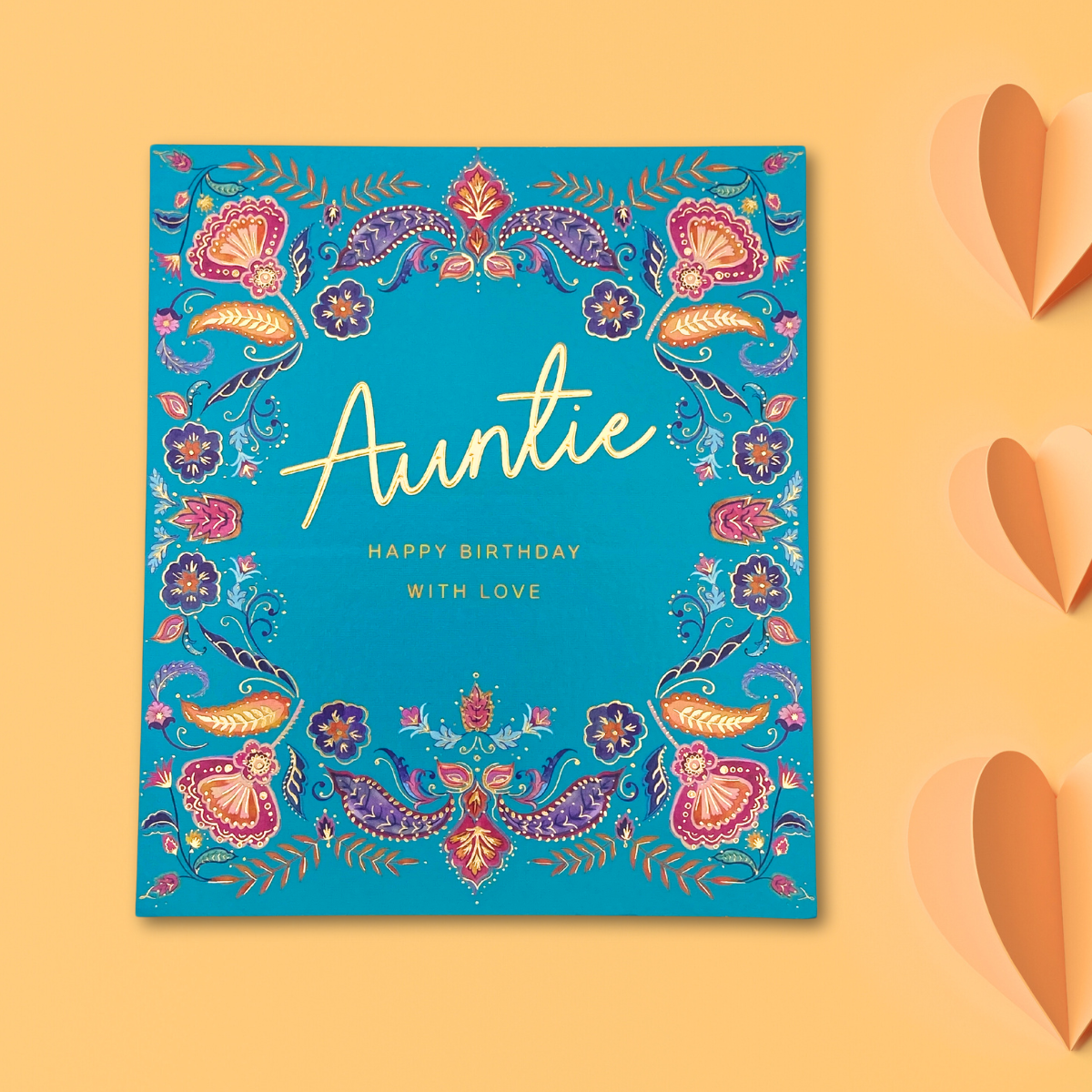 Auntie Birthday Card - Eastern Print Studio Floral Border