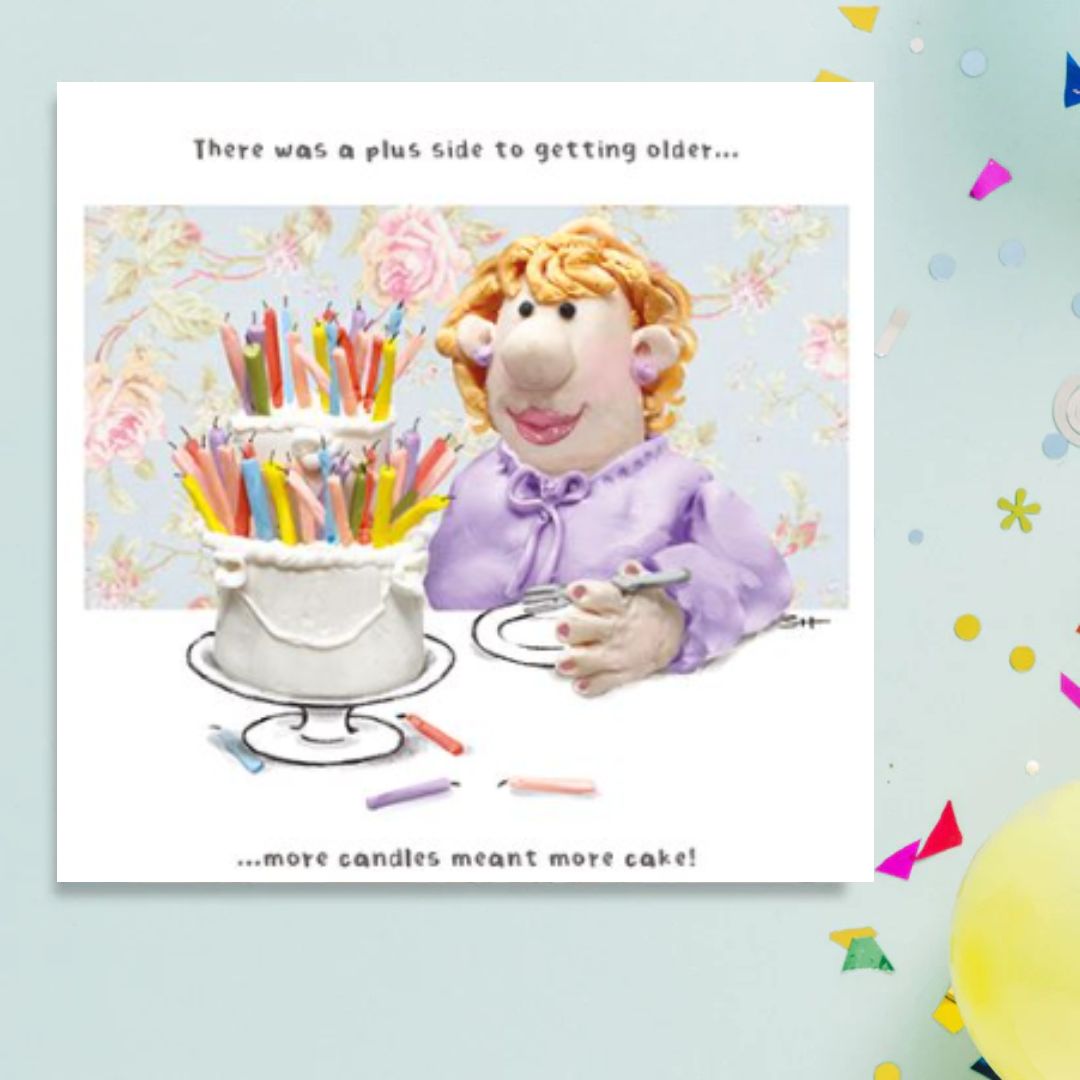 Model Family Funny Birthday Card - More Candles More Cake
