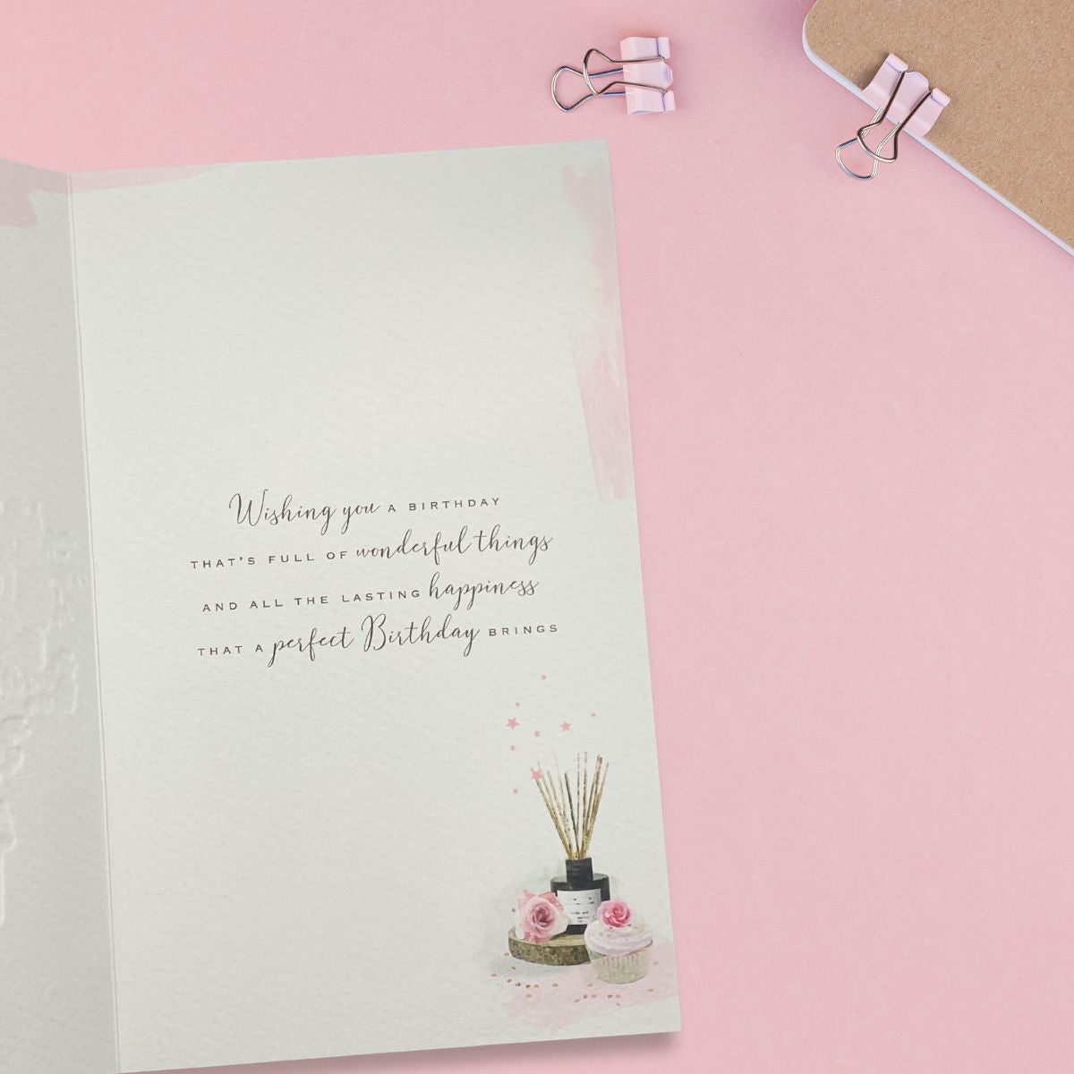 Brighstone Birthday Card - Reed Diffuser & Flowers