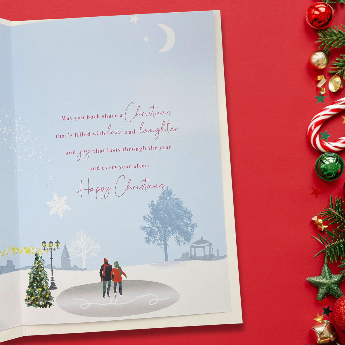 Daughter & Boyfriend Christmas Card - Golden Heart