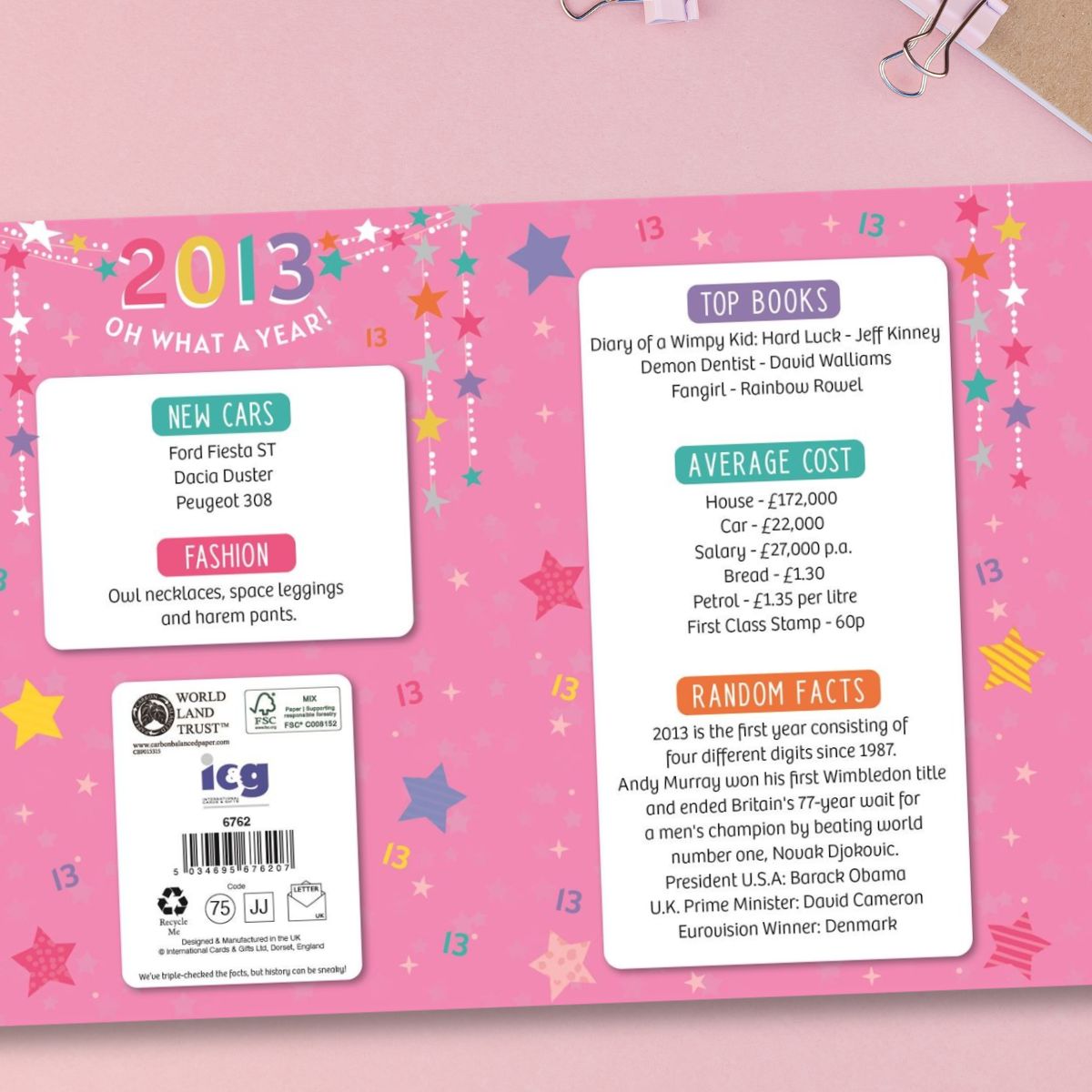 13th Birthday Card - Born In 2013 What A Year Lilac