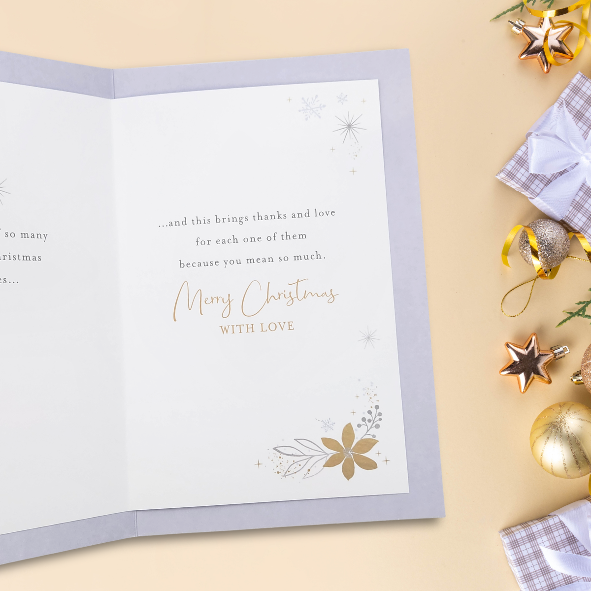 Nan Christmas Card - Gold Star Wreath