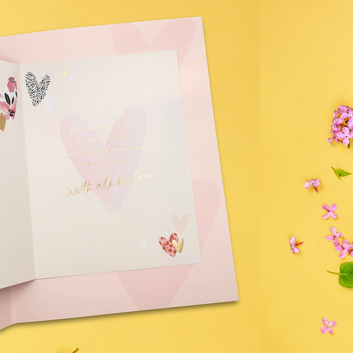 Wife Anniversary Card - Floral Decoupage Heart